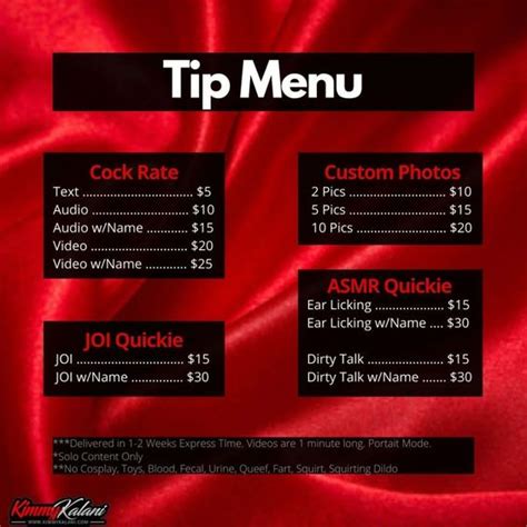 tip menu ideas|OnlyFans Menu Ideas and Examples 